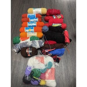 VINTAGE SAYELLE  ORLON ACRYLIC SKEINS OF YARN/Other Brands A Lot Of 15 W Scraps
